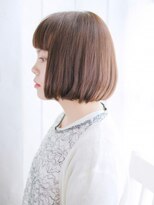 ヘアメイク ナル(hair make nalu)&nbsp;ツヤ感ブラウンのナチュラルボブスタイル