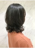 デジタルパーマでつくる無造作外ハネミディアム