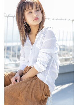 アムト(amt.) 【amt.】ベージュ×透けバングミディ