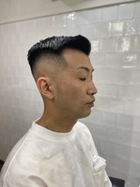 メリケンバーバーショップ フクオカ(MERICAN BARBERSHOP FUK)&nbsp;かき上げヘアショートレイアーくせ毛風パーマコンマヘアS30
