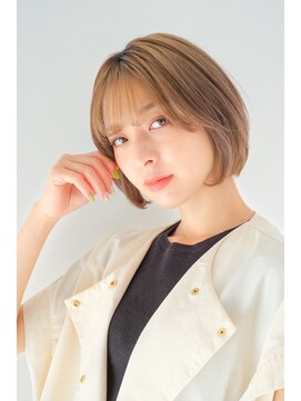 ガリカ ハラジュク(Gallica harajuku) 髪質改善大人可愛いハイトーンボブ/シースルーバングショート
