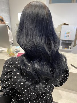 アンダーバーホワイト(_WHITE) 韓国ヘア ダークブルー