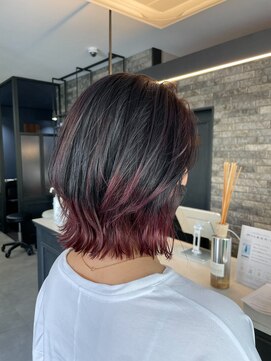 ディア(Dia) 切りっぱなしレイヤーボブに裾カラーでお洒落パープル♪