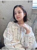 小顔効果◎外ハネ前下がりボブ/髪質改善