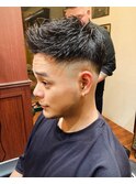 MEN'Sスキンミドルローフェード外国人風ジェットモヒカン