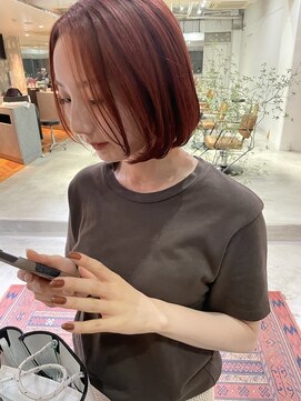 ソーコ 渋谷(SOCO) ボブオレンジショートボブ