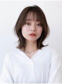 大人かわいい前髪セシルカットココアブラウンフリンジウェーブ