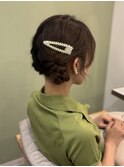 ヘアアレンジ/お団子ツイン/編み込みツインお団子/ヘアセット