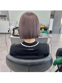 ボブ　グレージュ　ダブルカラー　ケアブリーチ