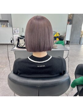 ガルボヘアー 桟橋店(garbo hair) ボブ グレージュ ダブルカラー ケアブリーチ