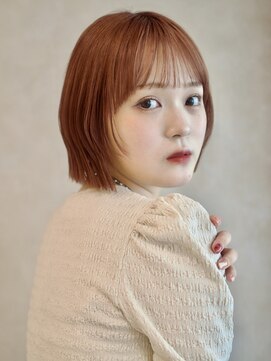 ガーデンヨコハマエスト(GARDEN YOKOHAMA est) ボブ　ベージュ　ボブウルフ　チェリーブラウン　デジタルパーマ