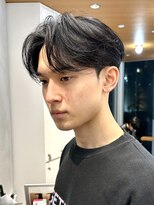 センターパートニュアンスパーマ