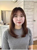 ナチュラルレイヤー　抜け感大人ミディ　
