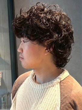 メンズサロン ブロック(Men's Salon bloc) ウルフカット ウルフパーマ 波巻きスパイラルパーマ 束感 20代
