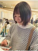 切りっぱなし/ボブ/外ハネ/パープル/ブリーチなし