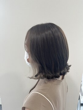 ＊ダークブラウン×ホワイトグレージュイヤリング＊