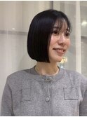 【大阪/梅田/茶屋町/中崎町】透明感ネイビー/切りっぱなしボブ