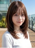 顔周りカット/似合わせカット/レイヤーカット/前髪長め/韓国ヘア