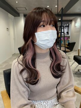 ツキ 横浜店(tuki) ケアブリーチイヤリングカラーインナーカラーミディアムレイヤー