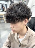 メンズマッシュ波巻きスパイラルパーマツイストスパイラルパーマ
