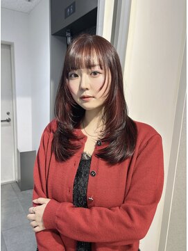 ユーフォリア 渋谷グランデ(Euphoria SHIBUYA GRANDE) レイヤーカット　ワインレッド