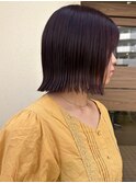 タッセルボブ×ディープラベンダーブラウン
