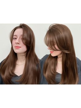 小顔に見えるよう計算された美しいカットライン☆前髪×顔周りカットを丁寧に似合わせ！[新宿]