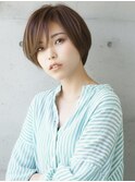 ショートヘア　イルミナカラー　ブラウン