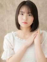 カバーヘア ブリス 志木南口駅前店(COVER HAIR bliss)&nbsp;シースルーバングリタッチカラー切りっぱなしボブX志木30代40代