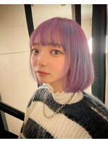 ピエスデシュブー(piece des cheveux)&nbsp;春色◎ピンクラベンダー×ぷつっとボブ