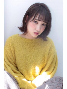 ミニヨン バイ ハピネス 高の原店(mignon by Happiness) 小顔前髪カットアッシュブラウン外ハネボブ 奈良清水