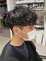 波巻きスパイラルパーマ　刈り上げツーブロック