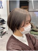 大人可愛いショート/グレージュカラー/インナーホワイトベージュ