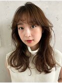 ふんわりレイヤーミディシアブラウンカラー