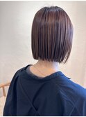 ボブディボブ大人可愛い切りっぱなしショコラブラウンヘアー
