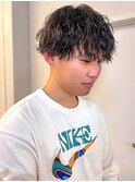 ツイストスパイラルパーマ ハイライト 束感 ツーブロック