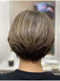 ショートスタイル/ハイライト/白髪ぼかし/カーキアッシュ
