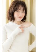 透けバング切りっぱなしゆるふわ抜け感ボブパーマZ大宮30代40代