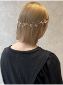 花田/ヘアセット結婚式お呼ばれヘアアレンジボブ下北沢