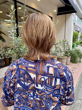 スープ 柏(Soup'e) 20代/30代/40代 ハイトーンミディアムウルフ