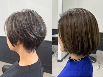 ログ(LOG)の写真/白髪ぼかしやハイライトで透明感を演出し自然で若々しい大人カラーが得意なサロンです＊ [高松]