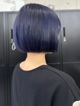 スターズ 柏(STARS) ブルーラベンダー ミニボブ 切りっぱなしボブ ハイトーン 艶髪