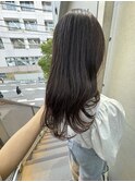 韓国顔まわりレイヤーカットグレージュオリーブベージュブラウン