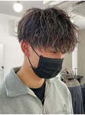 メッシュハイライトスパイラルパーマツイストパーマツーブロック