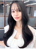冬の黒髪◎韓国風くびれレイヤーロング×艶髪髪質改善