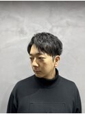 ダークアッシュ/アッシュブラック/カルマパーマ/アップバンク