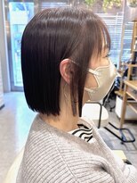 グラッシー センター北店(GLASSI)&nbsp;縮毛矯正×小顔似合わせぱっつんボブ★ダークグレーバイオレット