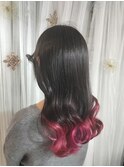 ヘアカラー・グラデーションピンク