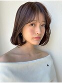 内巻きボブ/ダークアッシュ/毛先ワンカール/ショートボブp北浦和