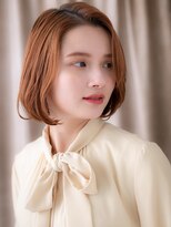 カバーヘア ブリス 戸田公園西口店(COVER HAIR bliss) ハイトーンカラーコーラルベージュかきあげボブ321Z戸田公園20代